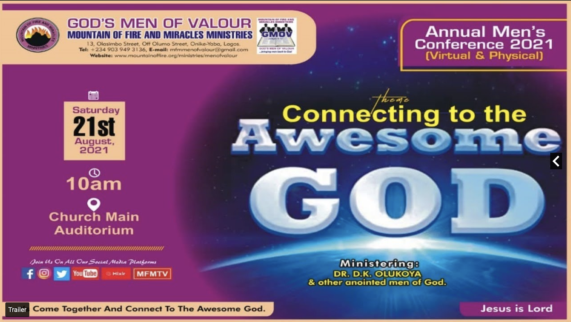 MFM GOD'S MEN OF VALOUR CONFERENCE 2021