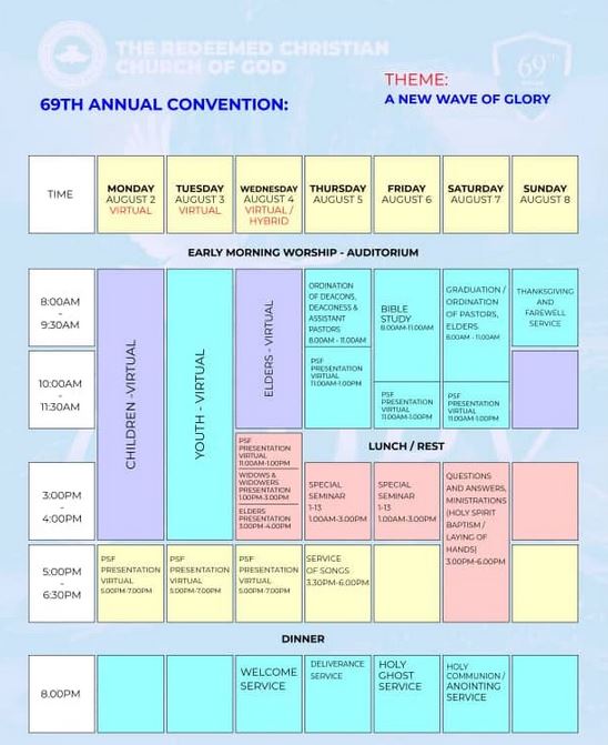 RCCG 69TH ANNUAL CONVENTION PROGRAM