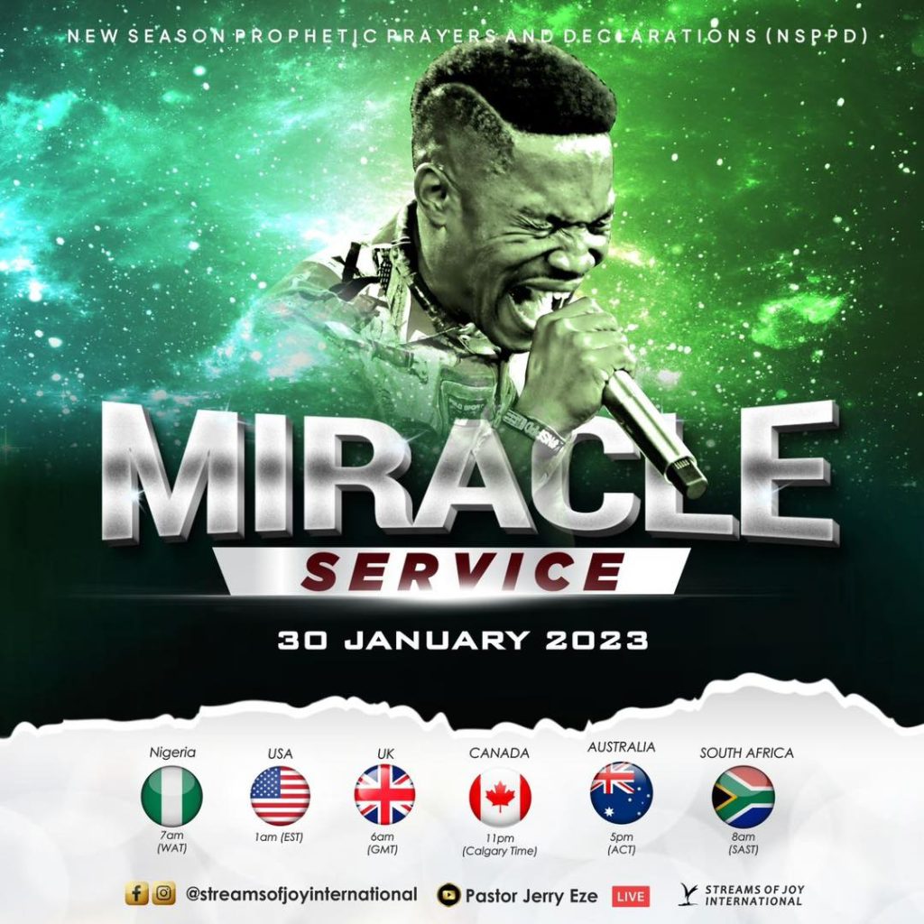 NSPPD LIVE 30TH JANUARY 2023 MIRACLE SERVICE WITH JERRY EZE