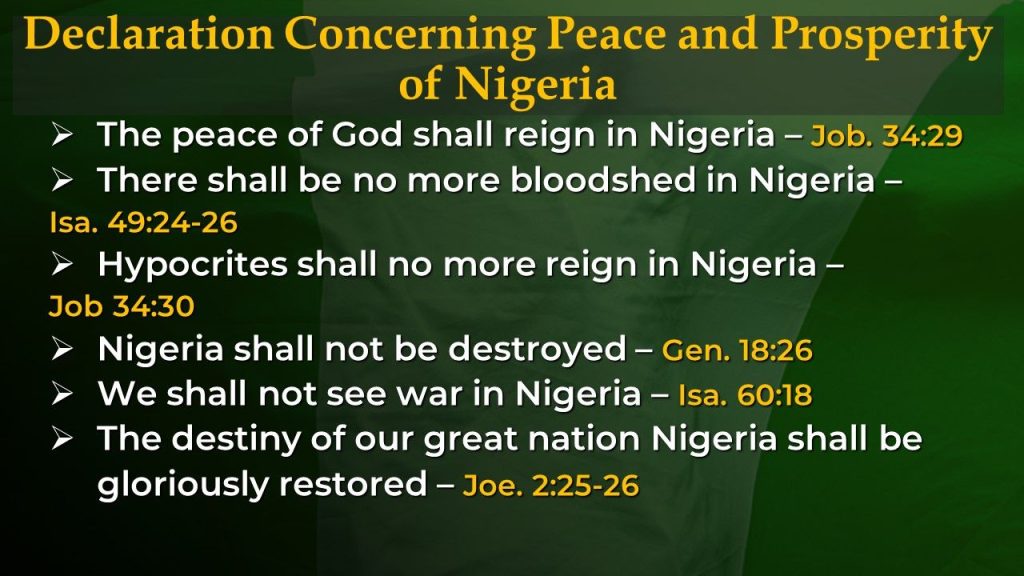 Declarations Concerning the Peace and Prosperity of Nigeria