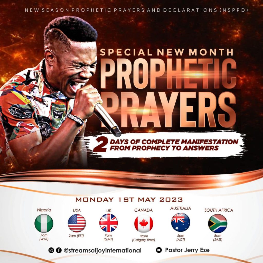 New month Prophetic Prayers NSPPD 1st May 2023