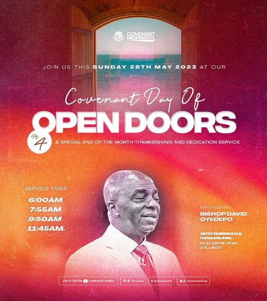Covenant Day of Open Doors 28th May 2023